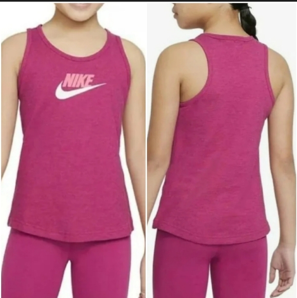 Nike Girls Fuchsia Slim Fit Tank Top - Meduim - Nwt - Picture 1 of 10